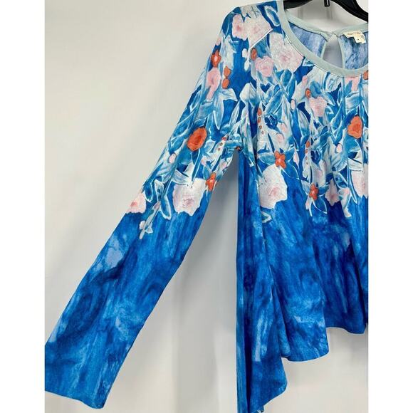 Anthropologie Meadow Rue Linen Fields Swing Top Size M blue - Picture 6 of 10